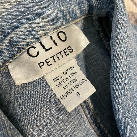 Clio Petites Vintage Jean A Line Button Jacket 6 - Picture 12 of 15